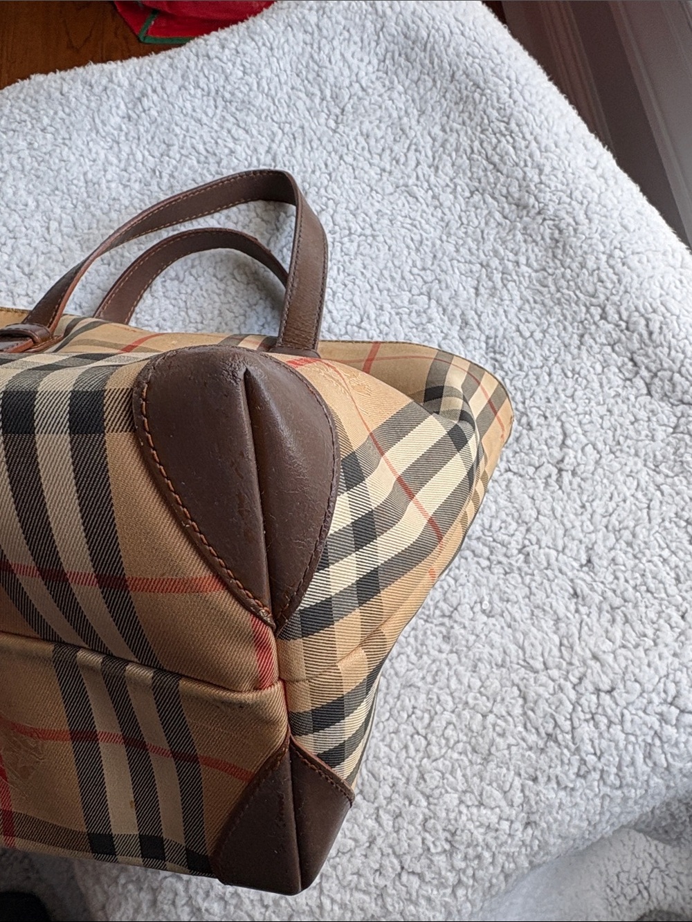 Authentic Vintage Burberrys Nova Check Small Handbag Brown Leather - Picture 7 of 17